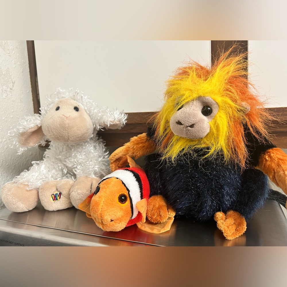 Webkinz Toy Set with Lamb, Fish, and Monkey